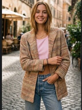 Coldwater Creek Women's Multicolor Tweed Blazer